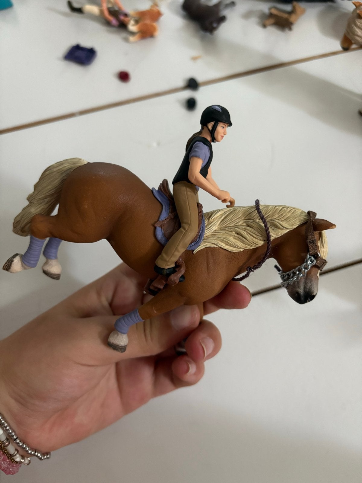 Schleich Haflinger paard met ruiter - Bijzonder zeldzaam, Verzenden, Zo goed als nieuw, Jongen of Meisje