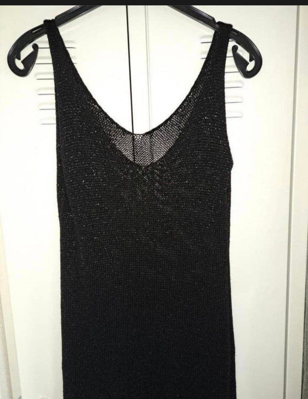 Elegante jurk met glitterdraad en hoge split - Maat, Kleding | Dames, Maat 38/40 (M), Zwart, Ophalen of Verzenden, Zo goed als nieuw