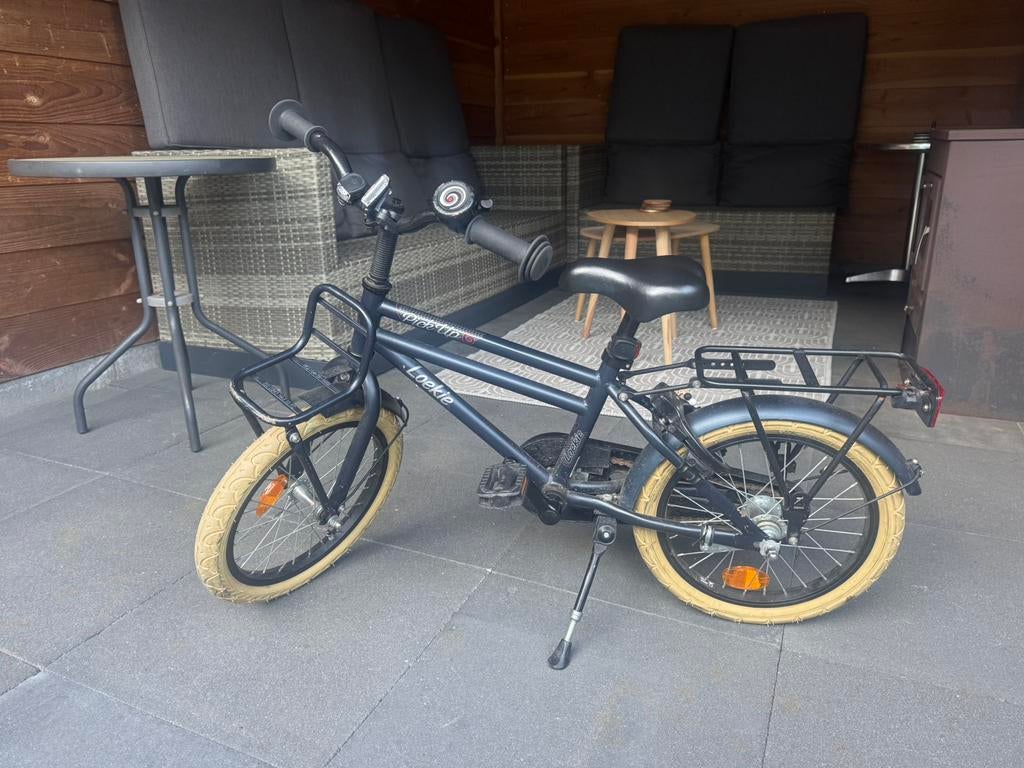 Loeki Pick Up 16 inch, Ophalen, Terugtraprem, Zijwieltjes, 16 tot 20 inch