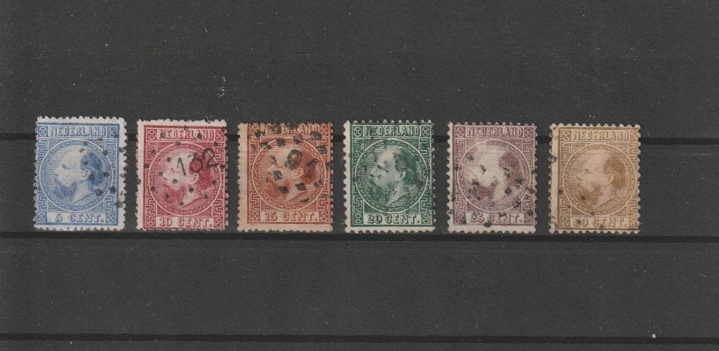 Nederland 1867, NVPH 7 t/m 12, Gestempeld., Verzenden, T/m 1940, Gestempeld