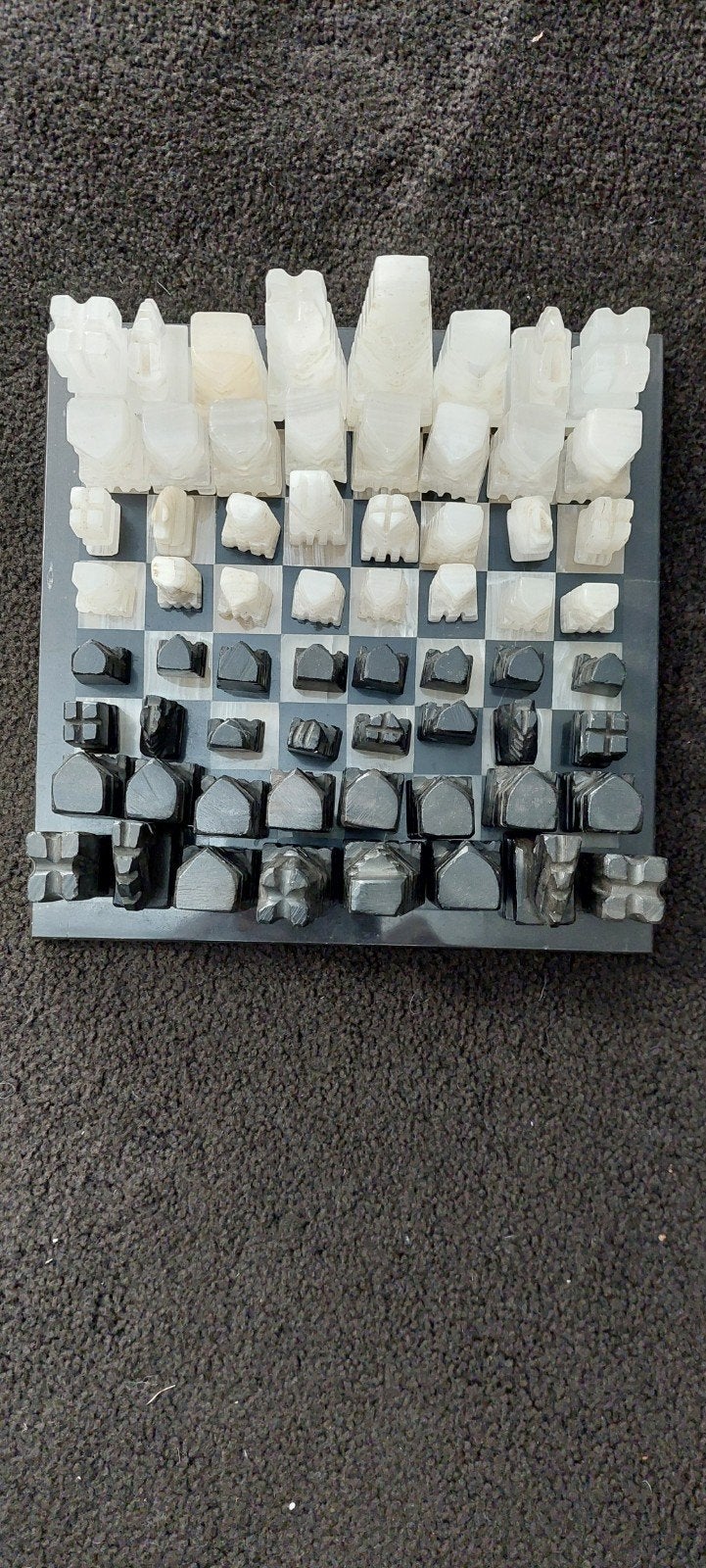 Handgemaakt marmeren schaakspel - 27x27 cm, Hobby en Vrije tijd, Een of twee spelers, Ophalen of Verzenden, Gebruikt