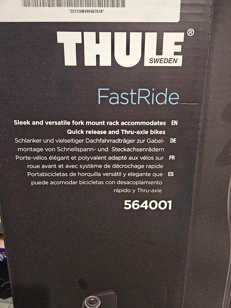 Thule FastRide fietsdakdrager + dakdrager Tesla M3, Auto diversen, Dakdragers, Zo goed als nieuw, Ophalen of Verzenden