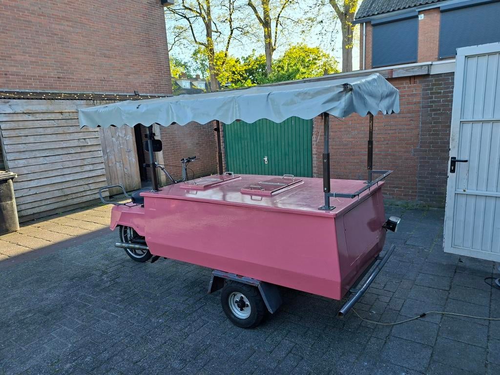 Gazelle HMC Ijsbakbrommer - Unieke Roze IJscokar, Fietsen en Brommers, Gebruikt, Gazelle hmc 707, 3 versnellingen, Maximaal 25 km/u