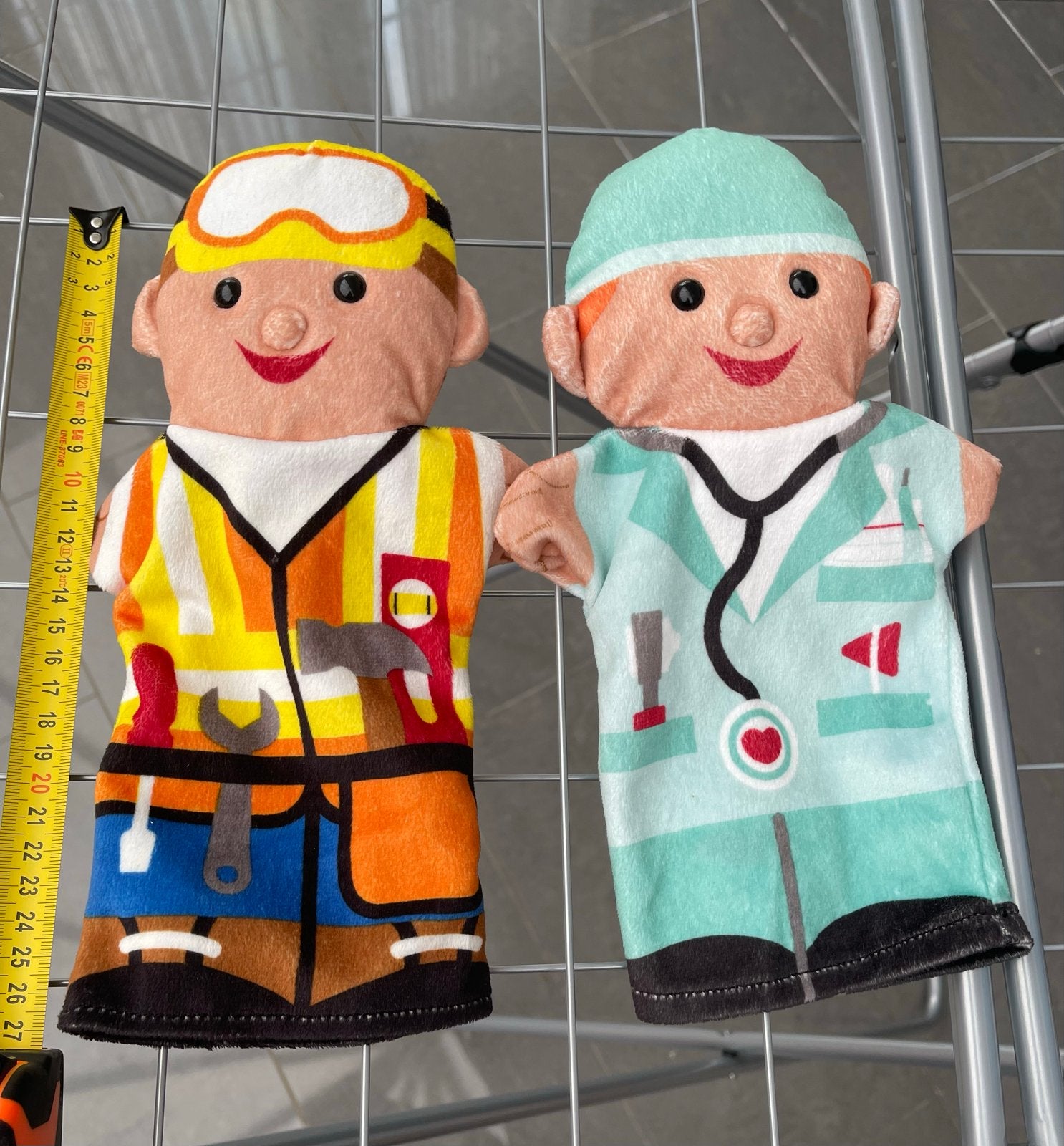 Handpoppen dokter en bouwvakker, Ophalen of Verzenden, Zo goed als nieuw, Overige typen