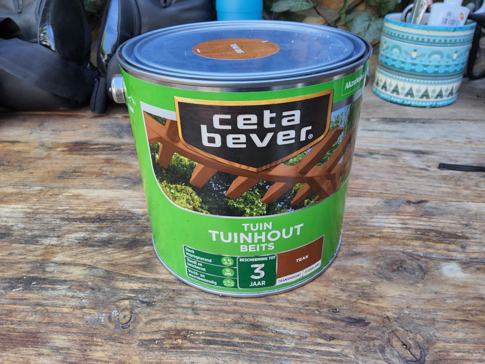 CetaBever Tuinhout Beits Teak 2.5L - Bescherming tot 3 jaar, Ophalen, Nieuw, Beits