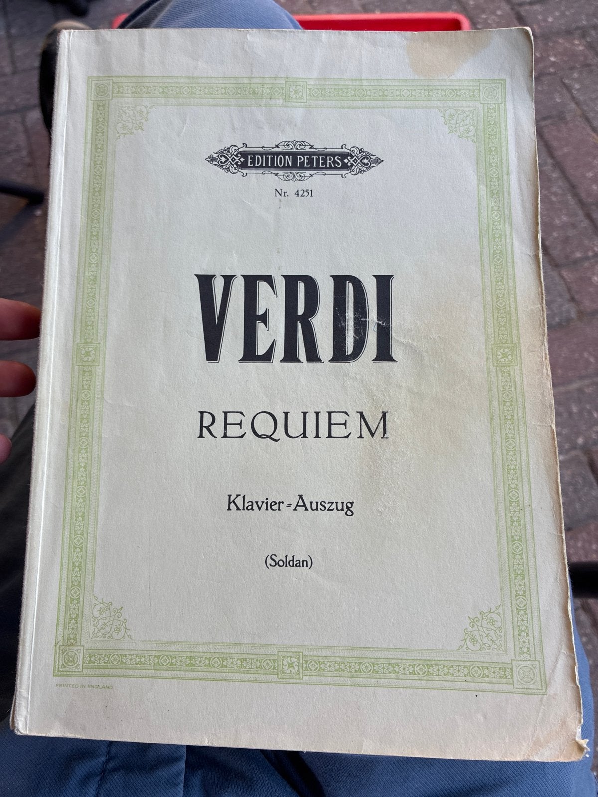 Verdi Requiem - Klavier-Auszug (Soldan) - Edition Peters, Gebruikt, Klassiek, Ophalen of Verzenden, Artiest of Componist