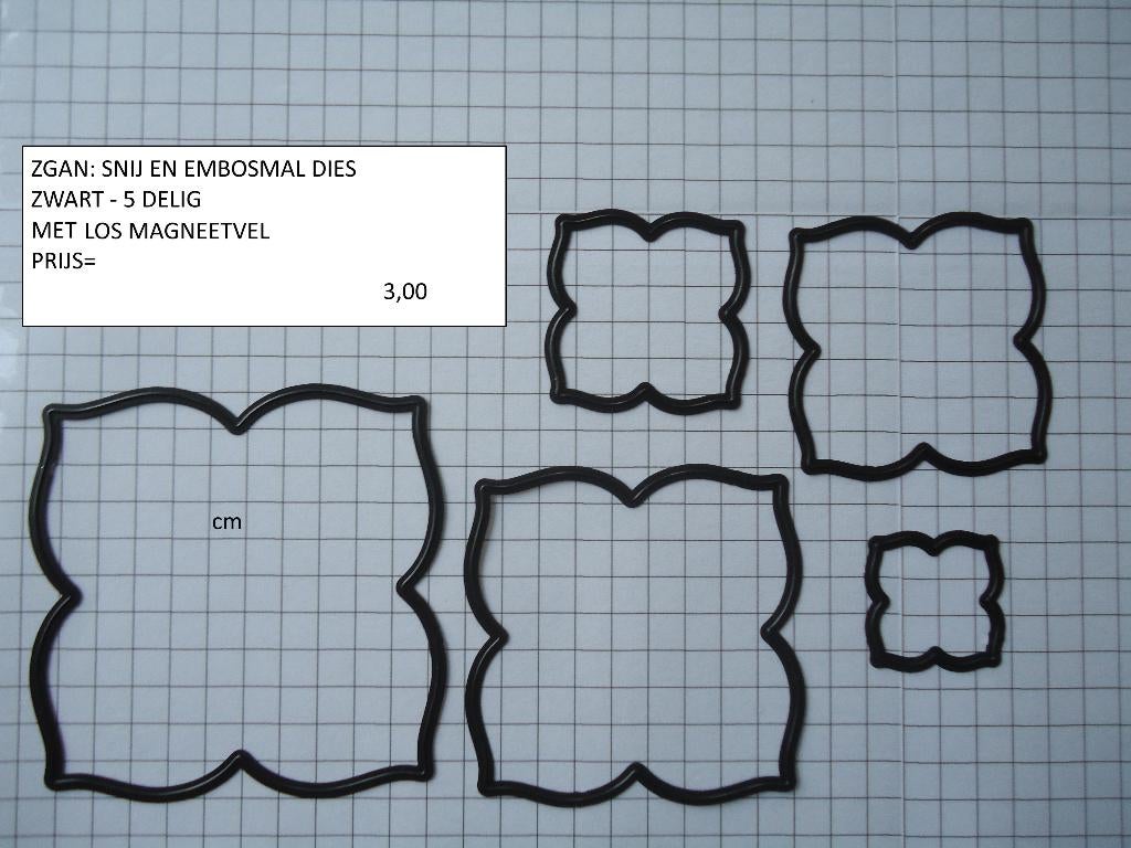 snij en embosmal zwart - 5 delig ( alleen verzenden, Ophalen, Zo goed als nieuw, Overige thema's, Pons of Mal