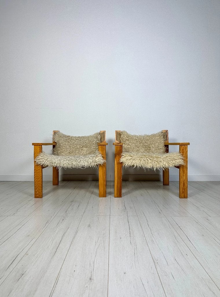 2x Erik Wørts IKEA grenen fauteuils canvas vintage jaren 70, Ophalen of Verzenden, Zo goed als nieuw, Vintage
