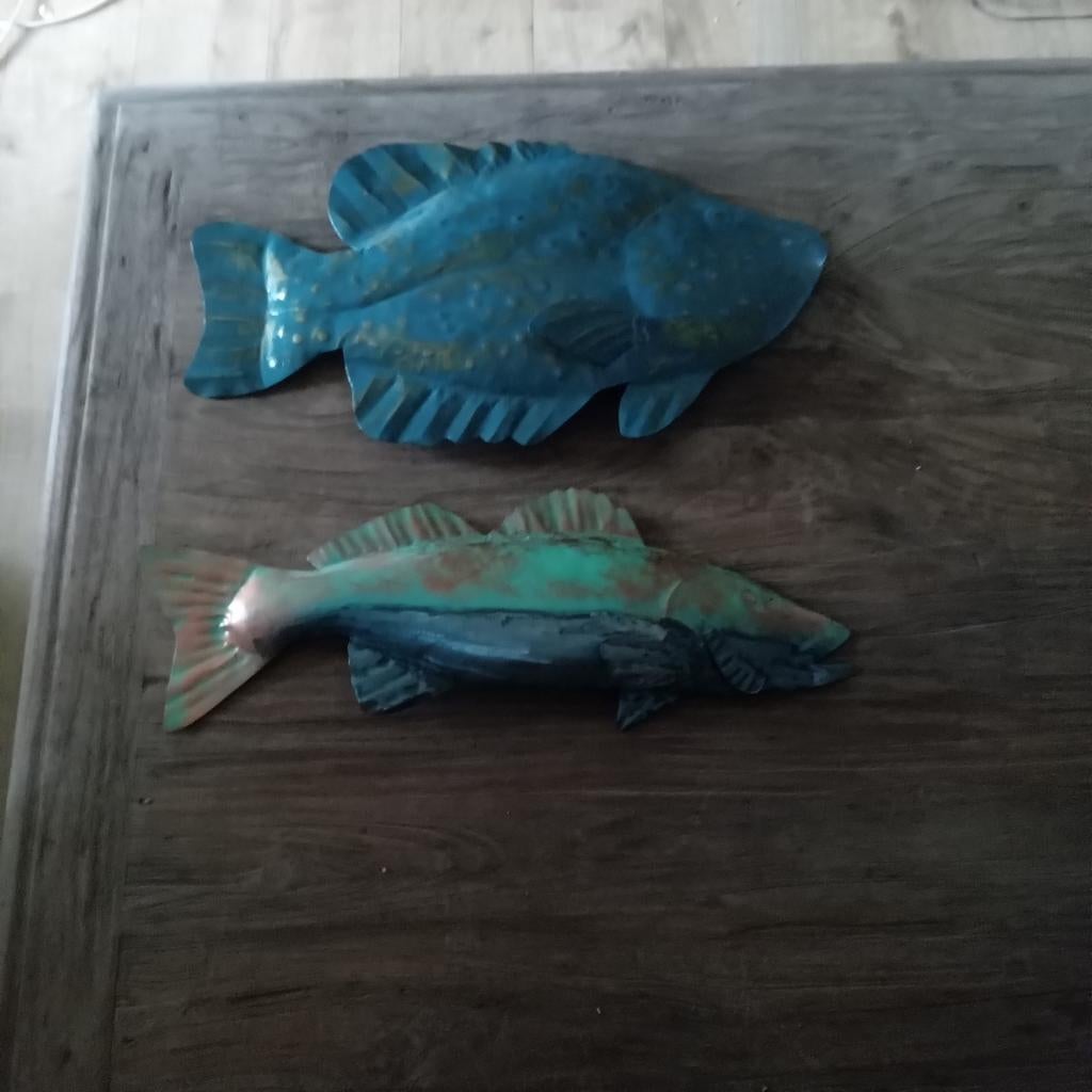 Aluminium wanddecoratie vissen - Nieuw, Ophalen, Metaal, Meerkleurig, Nieuw