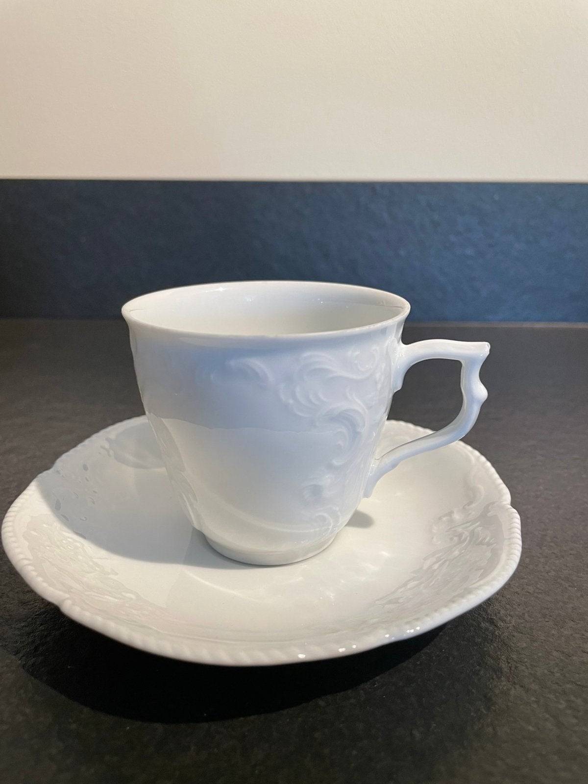 Kop en schotel Rosenthal classic rose collection wit, Ophalen, Zo goed als nieuw, Porselein, Kop en/of schotel