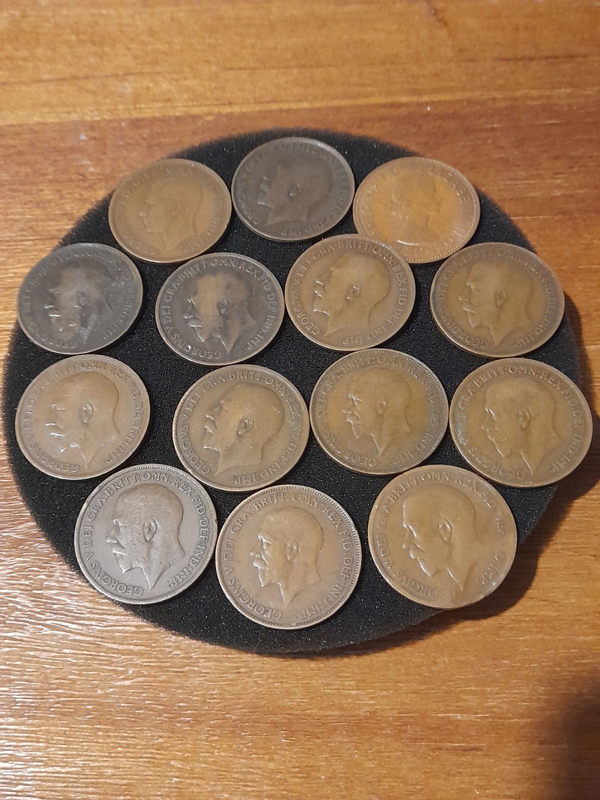 14 Engelse Pennies George V uit diverse jaren, Verzenden, Koningin Wilhelmina, Overige waardes, Setje