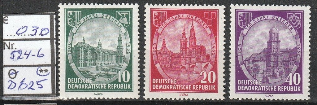 DDR 750 Jaar Dresden Michel 624-6 Nr.D625p, Verzenden, DDR, Postfris