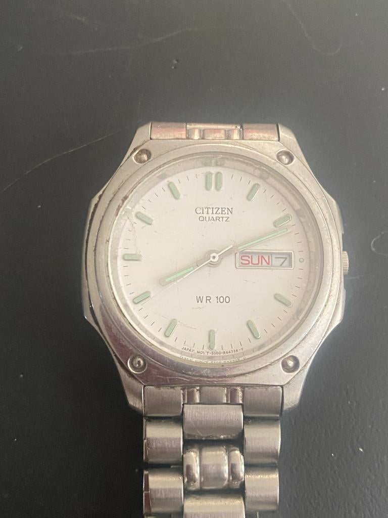 Citizen Quartz WR 100 horloge, Gebruikt, Staal, Ophalen of Verzenden, Polshorloge