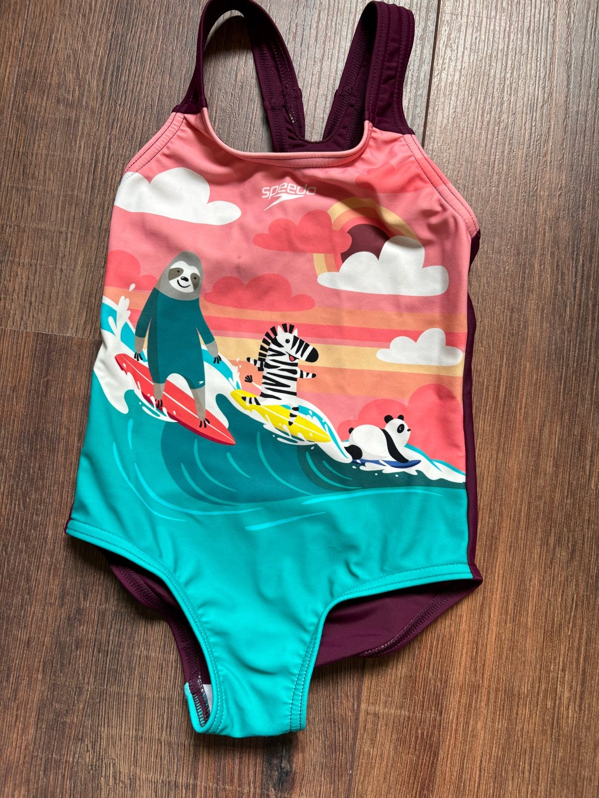 Speedo badpak maat 98 (3 jaar) met leuke print, Gebruikt, Meisje, Badpak, Overige maten