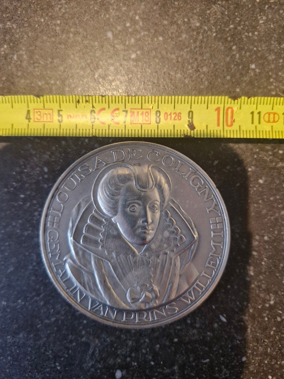 Zilveren penning Louisa de Coligny - 91.04 gram, Ophalen of Verzenden, Zilver