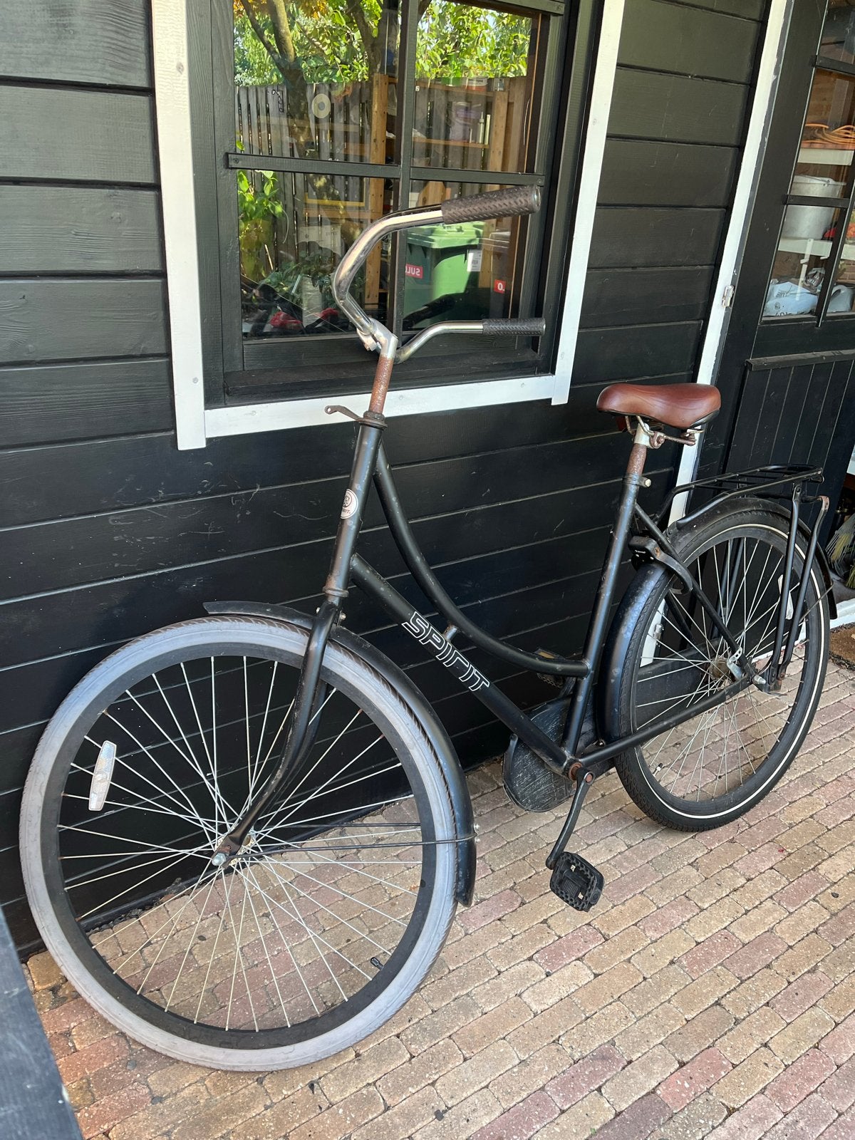 Spirit damesfiets zwart oma/opoe, Terugtraprem, Gebruikt, 56 cm of meer, Ophalen