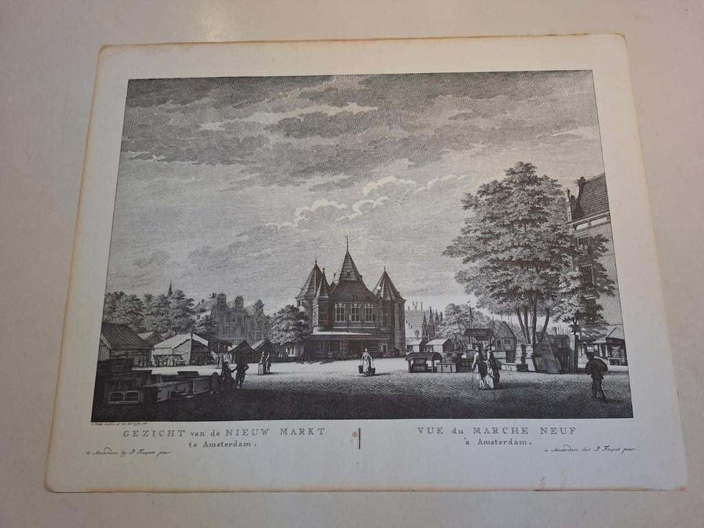 Kopergravure Amsterdam, Pieter Fouquet junior, Antiek en Kunst, Kunst | Etsen en Gravures, Ophalen of Verzenden