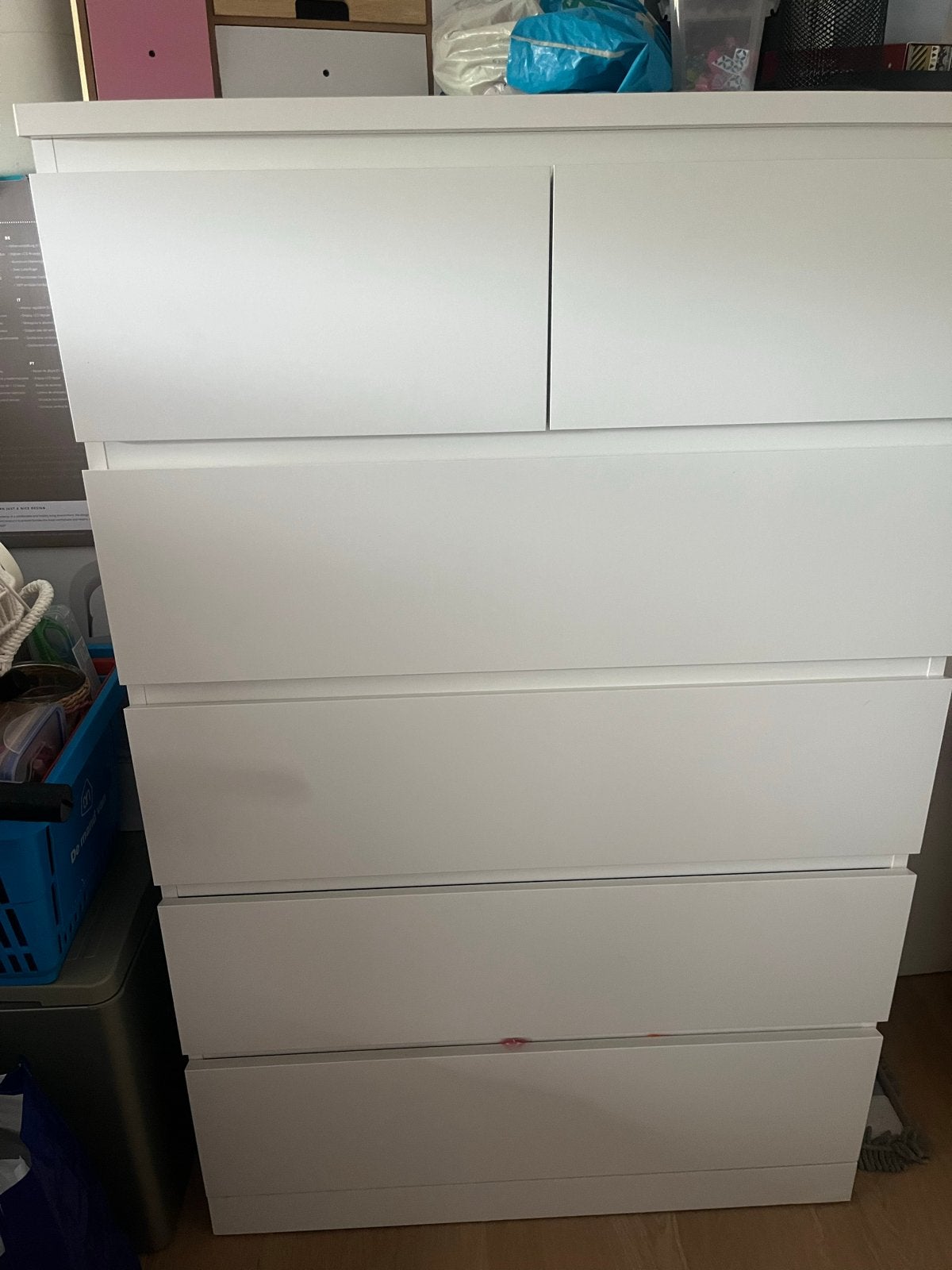 Witte ladekast IKEA met 6 laden, Huis en Inrichting, Ophalen, Gebruikt, 5 laden of meer, 100 tot 150 cm