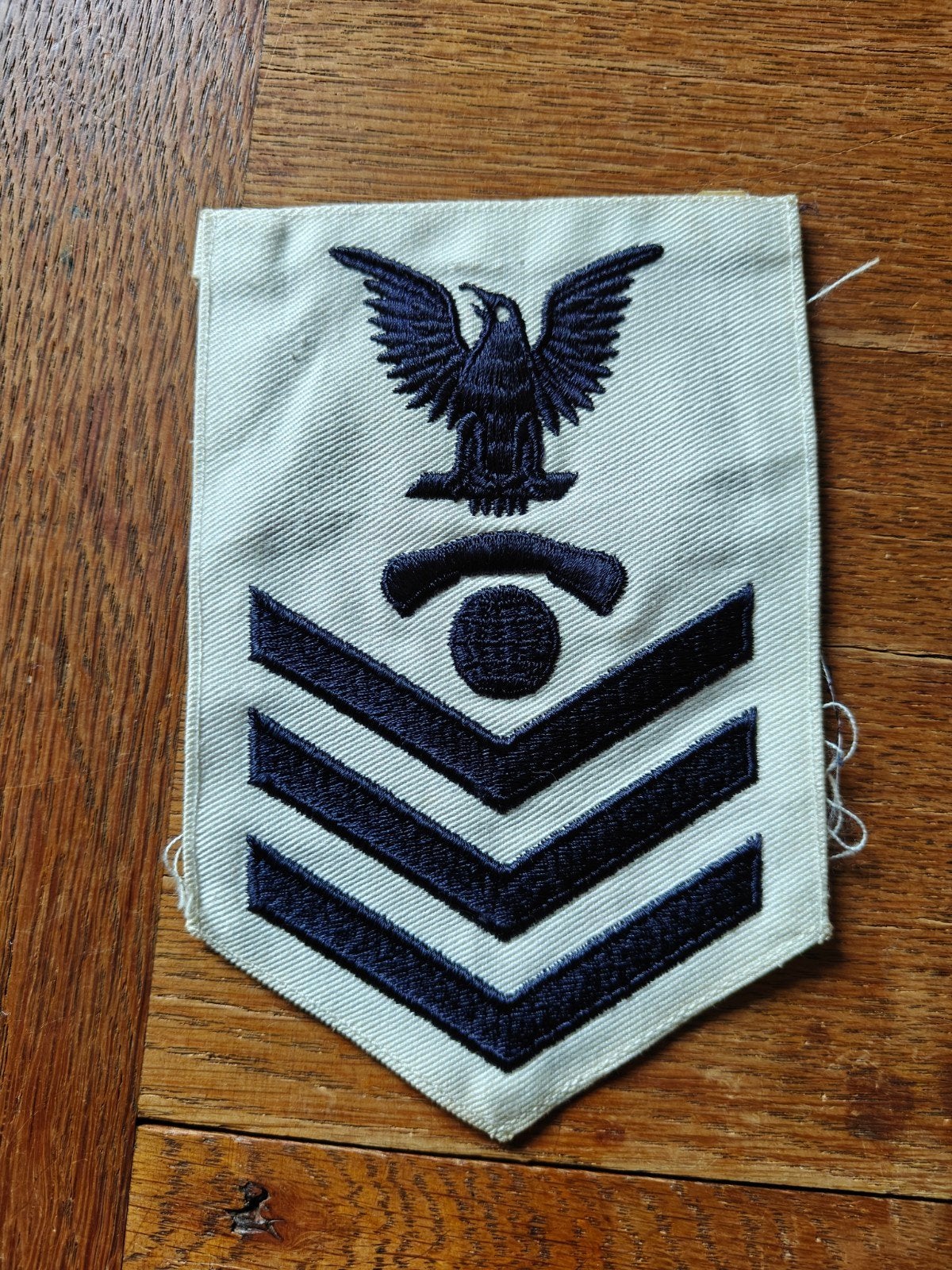 Navy rang patch wit 13, Ophalen of Verzenden, Marine, Amerika, Embleem of Badge