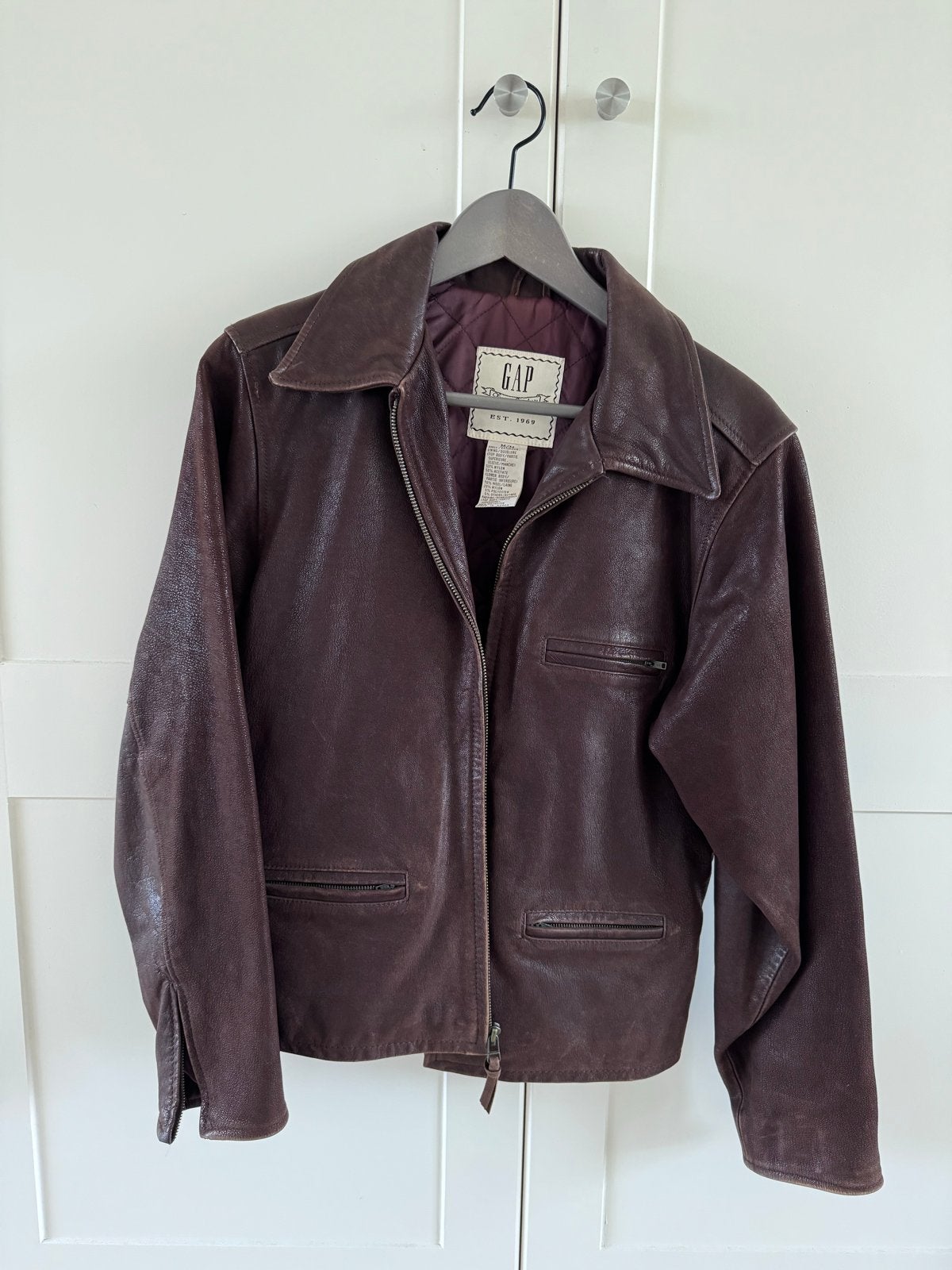 GAP Leren Jas unisex - Bruin, Maat M/M, Ophalen, Zo goed als nieuw, Maat 48/50 (M), Bruin