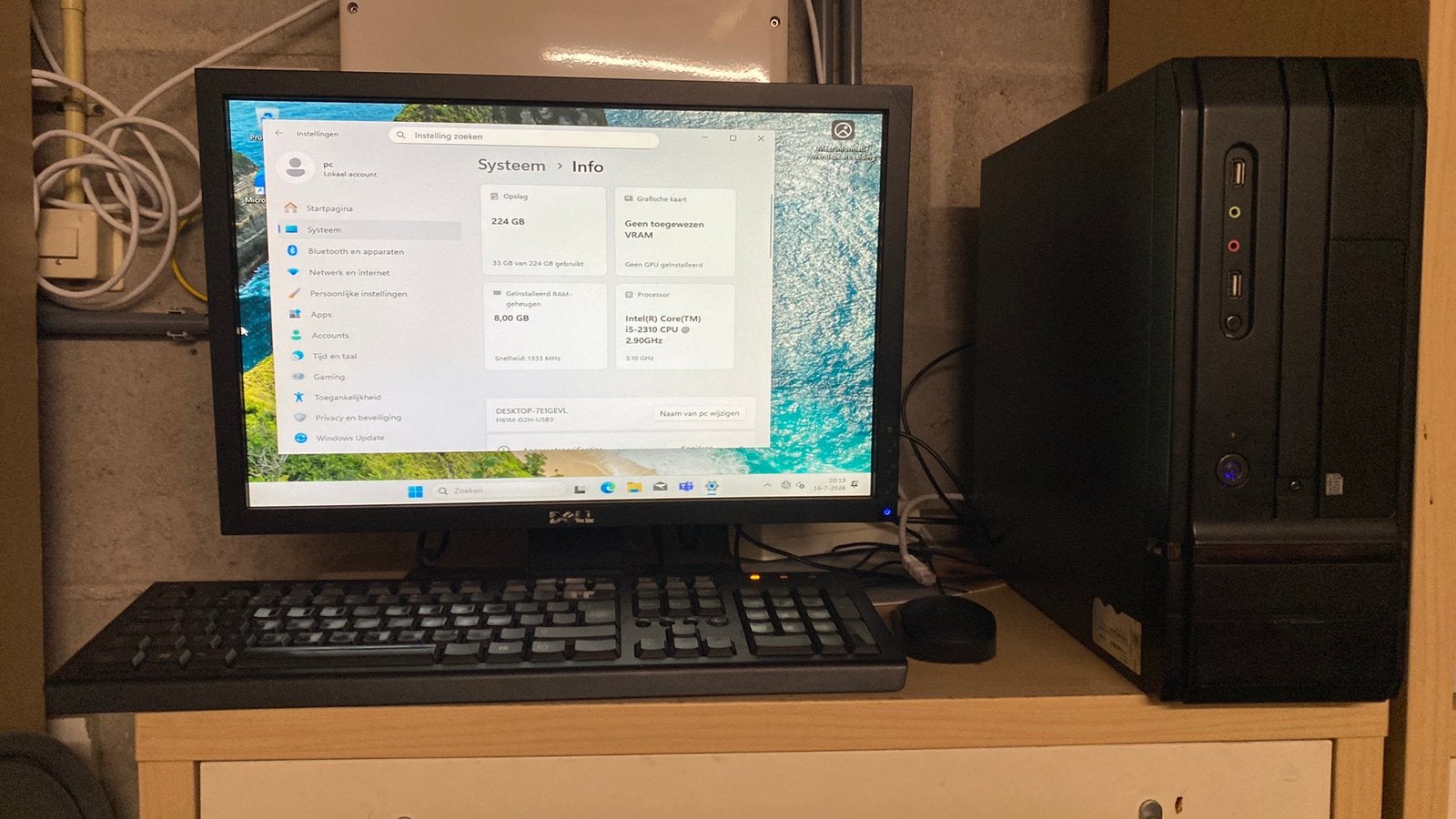Gigabyte i5 pc met Windows 11 + Officepakket + Wifi, Ophalen of Verzenden, Zo goed als nieuw, 4 Ghz of meer, SSD