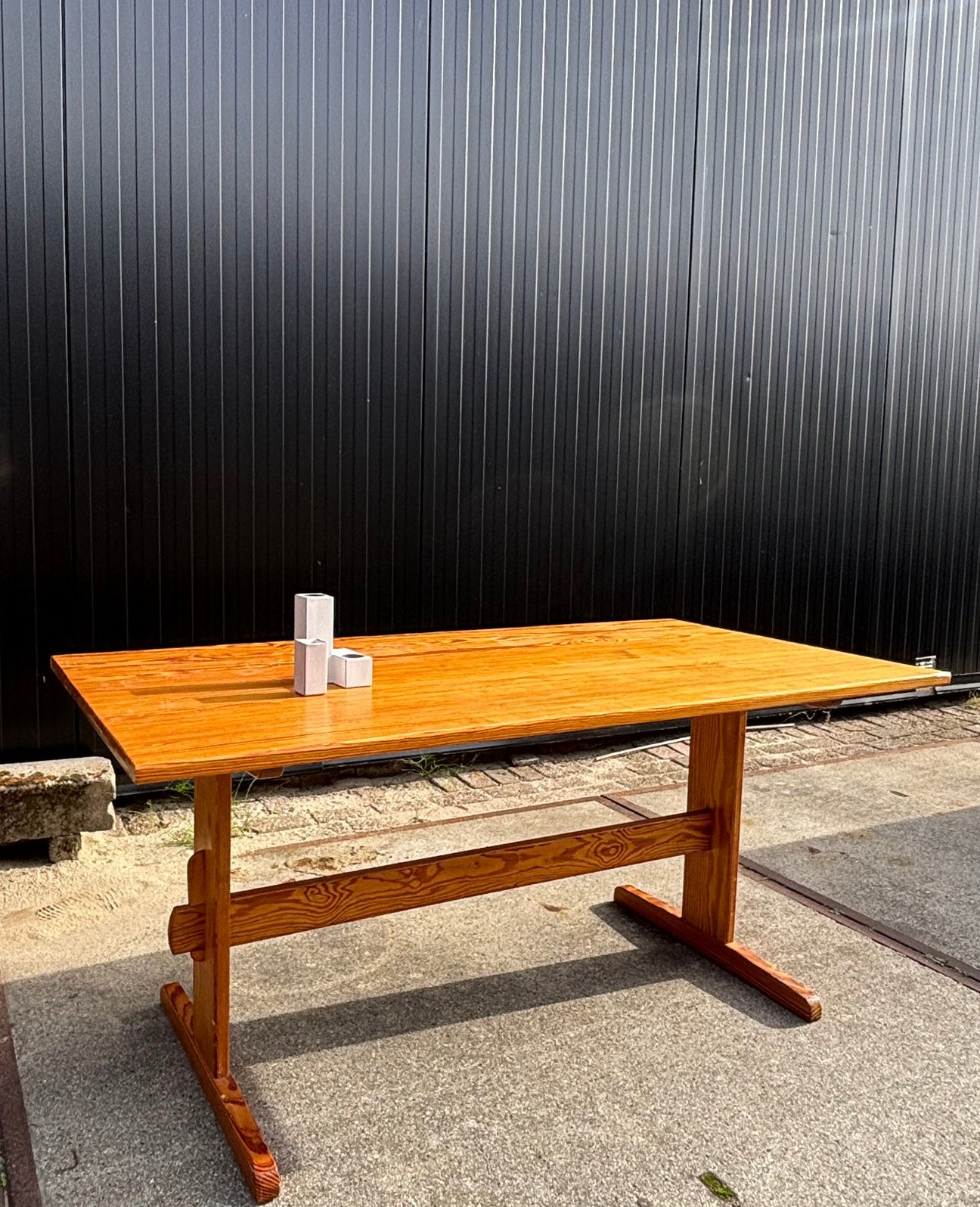 Vintage grenen tafel, Huis en Inrichting, Ophalen, Gebruikt, 50 tot 100 cm, 150 tot 200 cm