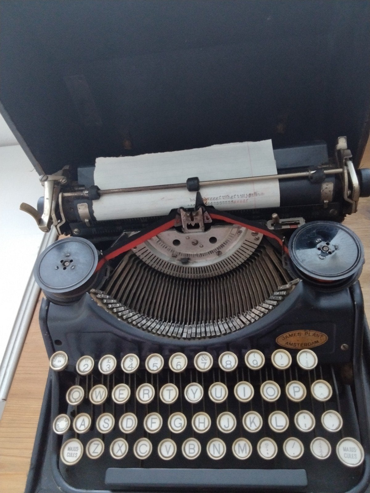 Antieke Underwood typemachine met originele houten koffer, Ophalen of Verzenden