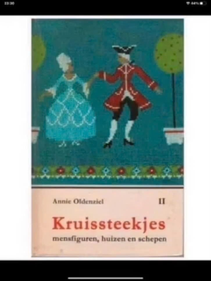 Kruissteekjes: Mensfiguren, Huizen en SchepenAnnie Oldenziel, Ophalen of Verzenden, Zo goed als nieuw, Borduren en Naaien, Annie Oldenziel