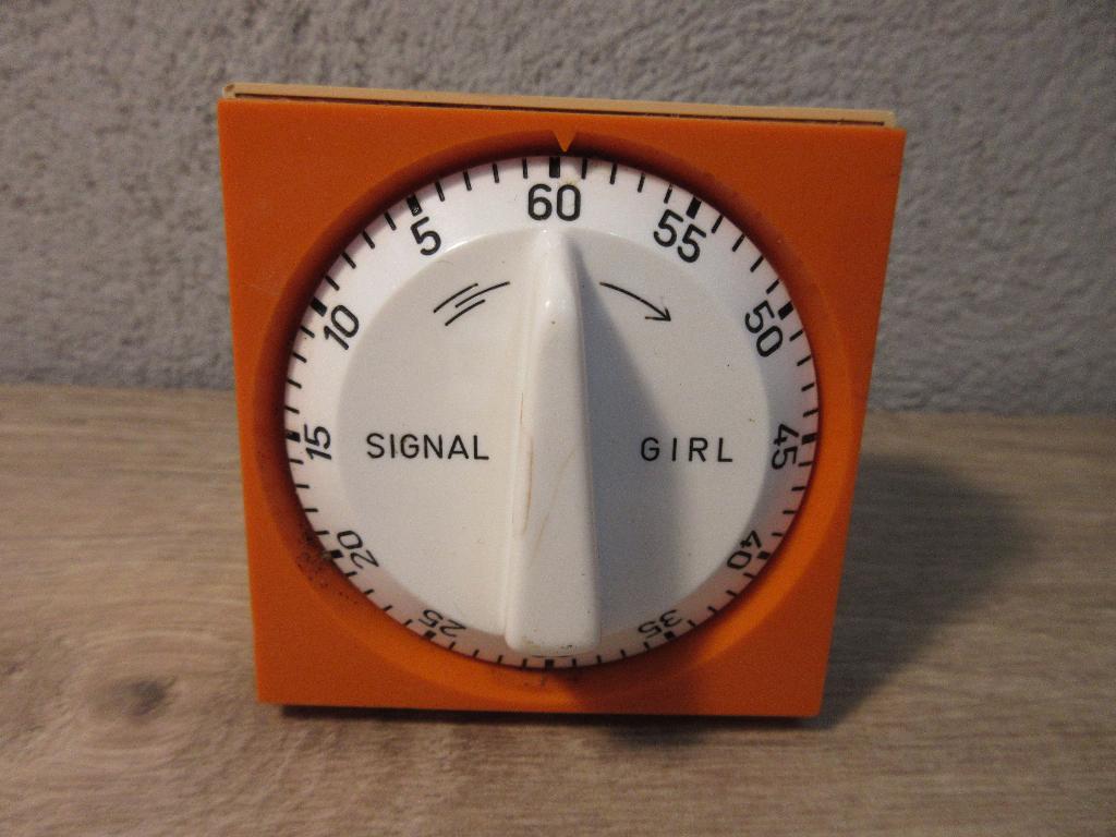 Vintage oranje kookwekker, Ophalen of Verzenden, Gebruikt, Oranje