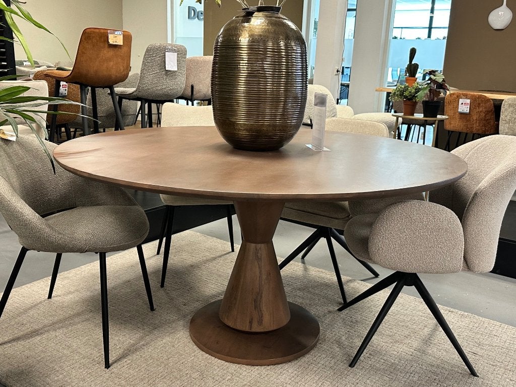 Houten tafel rond 150cm - Lima tafel bruin 150 rond Starfurn, Ophalen, Nieuw, Vijf personen of meer, Rechthoekig
