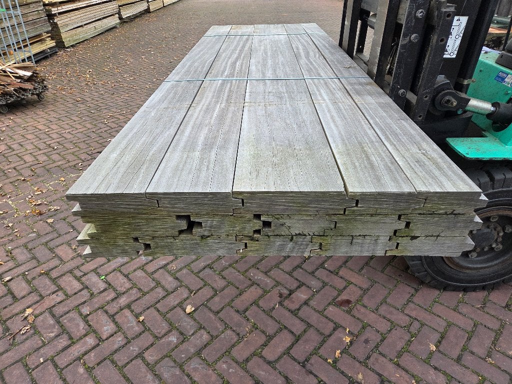8.73 m2 hardhout Damwand 7 cm dik - nr: DW5, Ophalen, 250 cm of meer, Planken, Hardhout