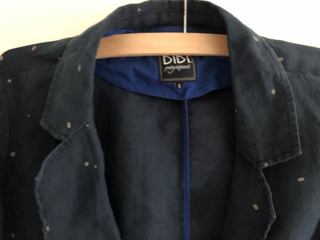 blauw jasje met beige spikkels Didi maat L, Blauw, Maat 42/44 (L), Didi, Ophalen of Verzenden