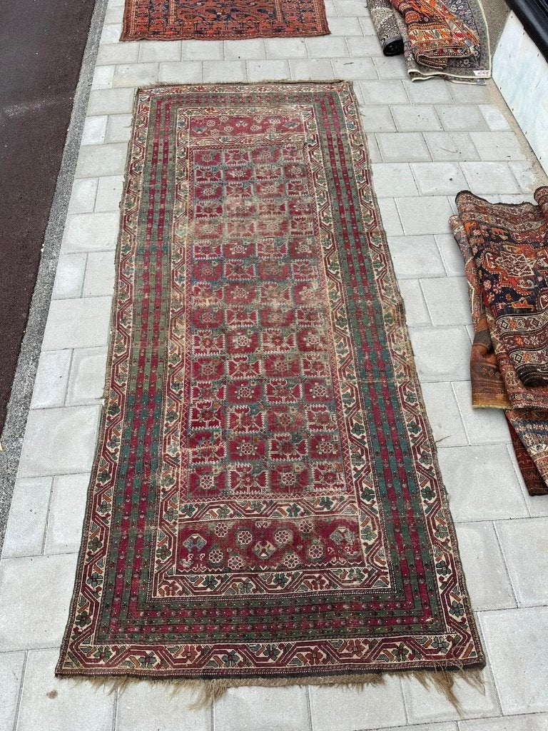 Antieke Turkse loper – 346  140 cm – geometrische elegantie