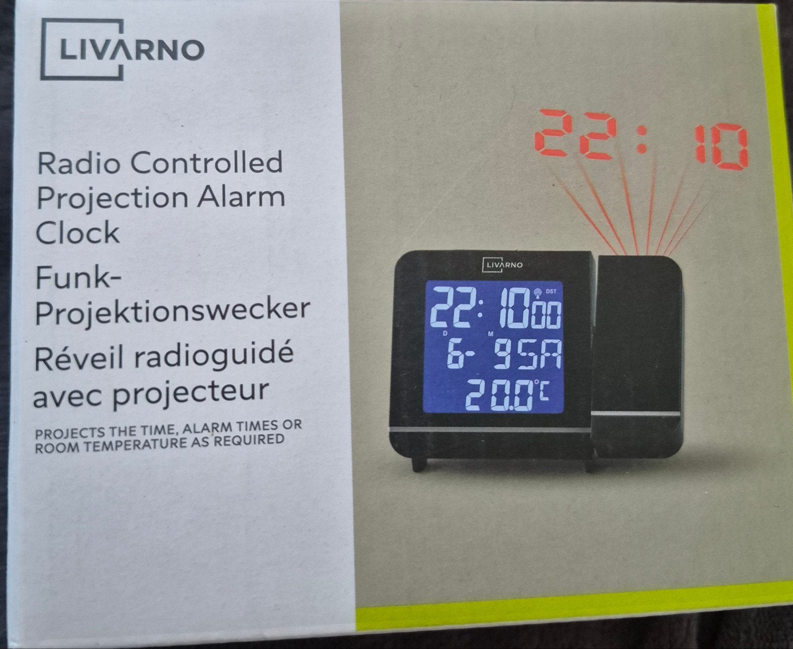 LIVARNO Radio Controlled Projectie Wekker, Ophalen of Verzenden