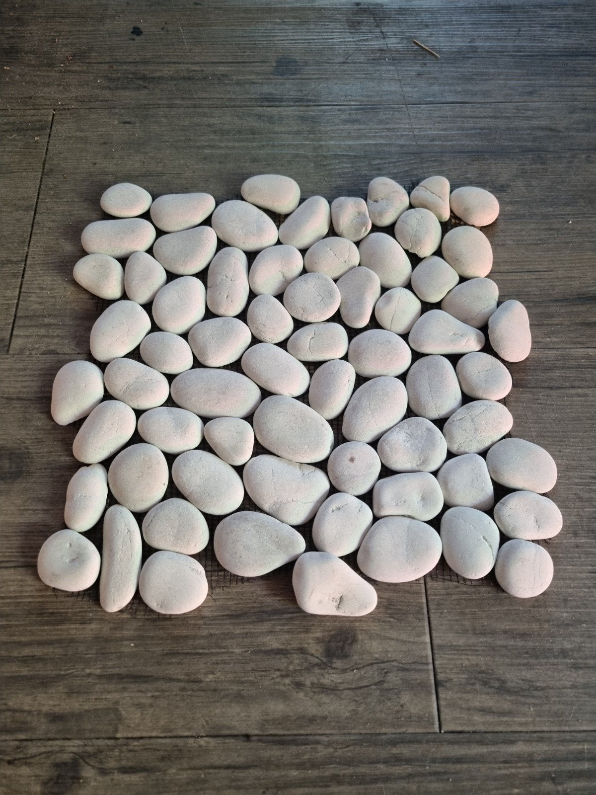 Witte kiezelmatjes - 7 ongeschonden, 2 deels intact, Ophalen of Verzenden, 20 tot 40 cm, Minder dan 5 m², 20 tot 40 cm