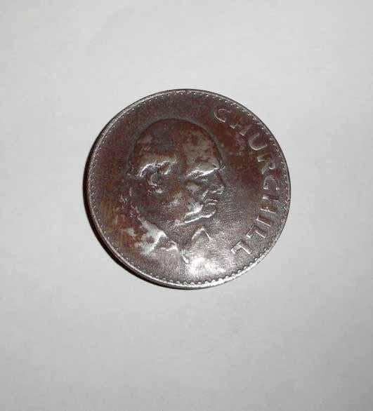 Penning Elizabeth Munt Churchill 1965 Engeland, Ophalen of Verzenden, Overige materialen, Buitenland
