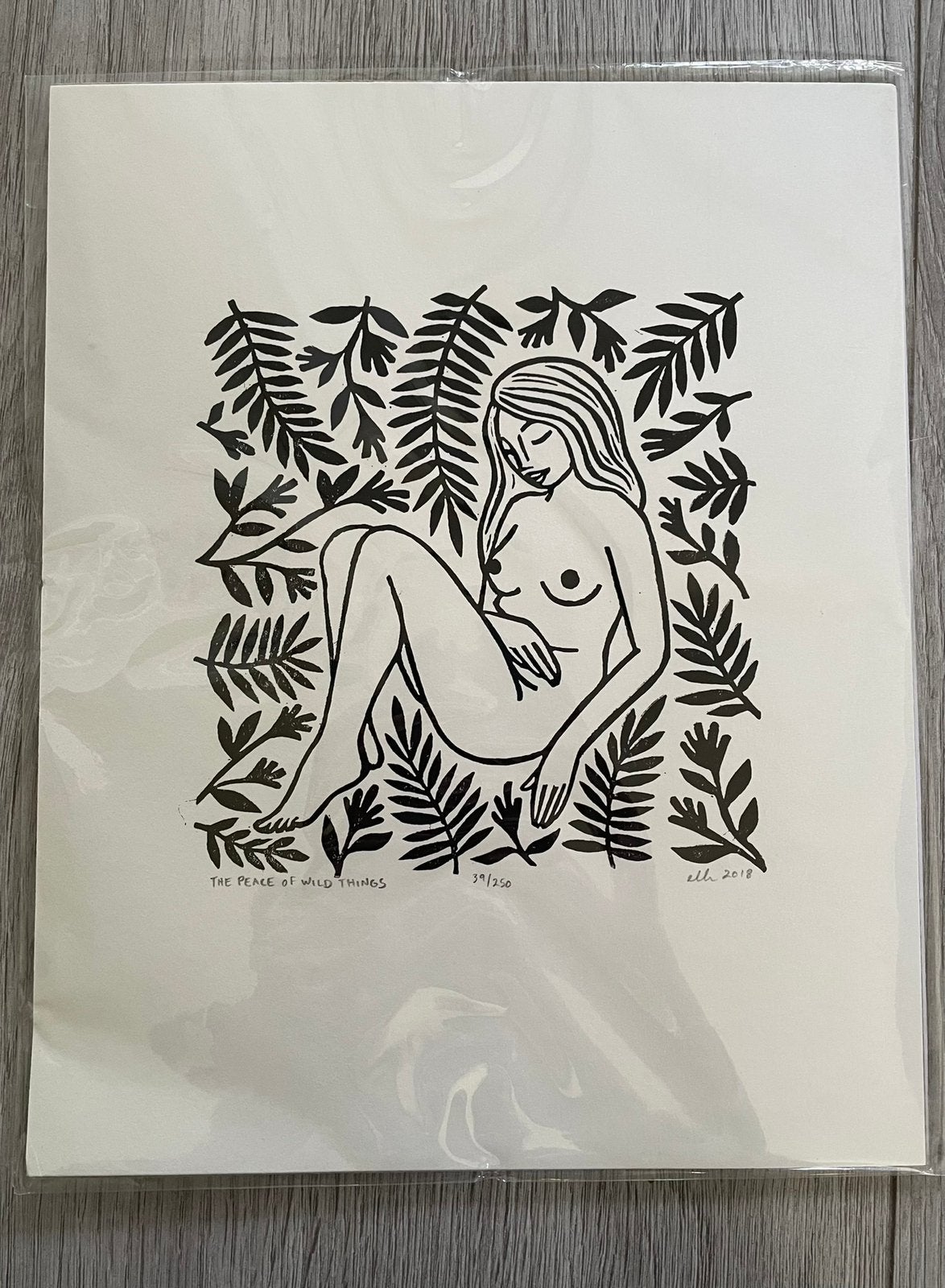 Linoleum Kunstdruk Vrouw, Antiek en Kunst, Verzenden, 25 cm, 20 cm