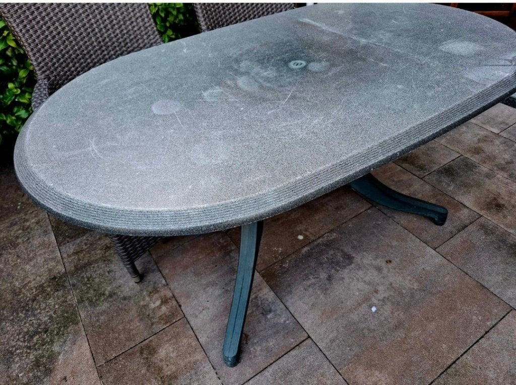 tuintafel, Ophalen, Gebruikt, Ovaal, Kunststof