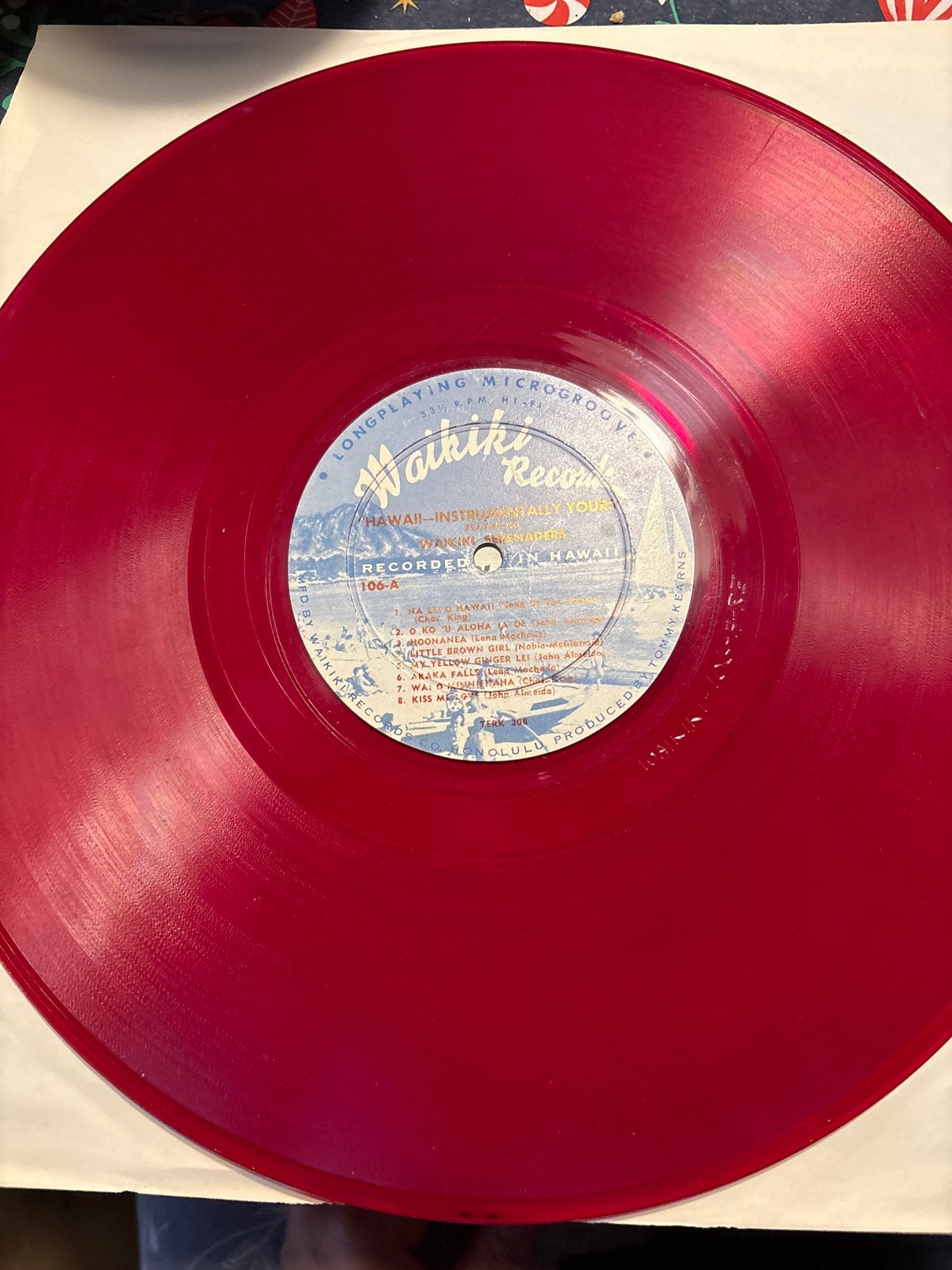 Waikiki Serenaders - Hawaii Instrumentally Yours LP (Rood Vi, LP, Gebruikt, Overige genres, Colored vinyl