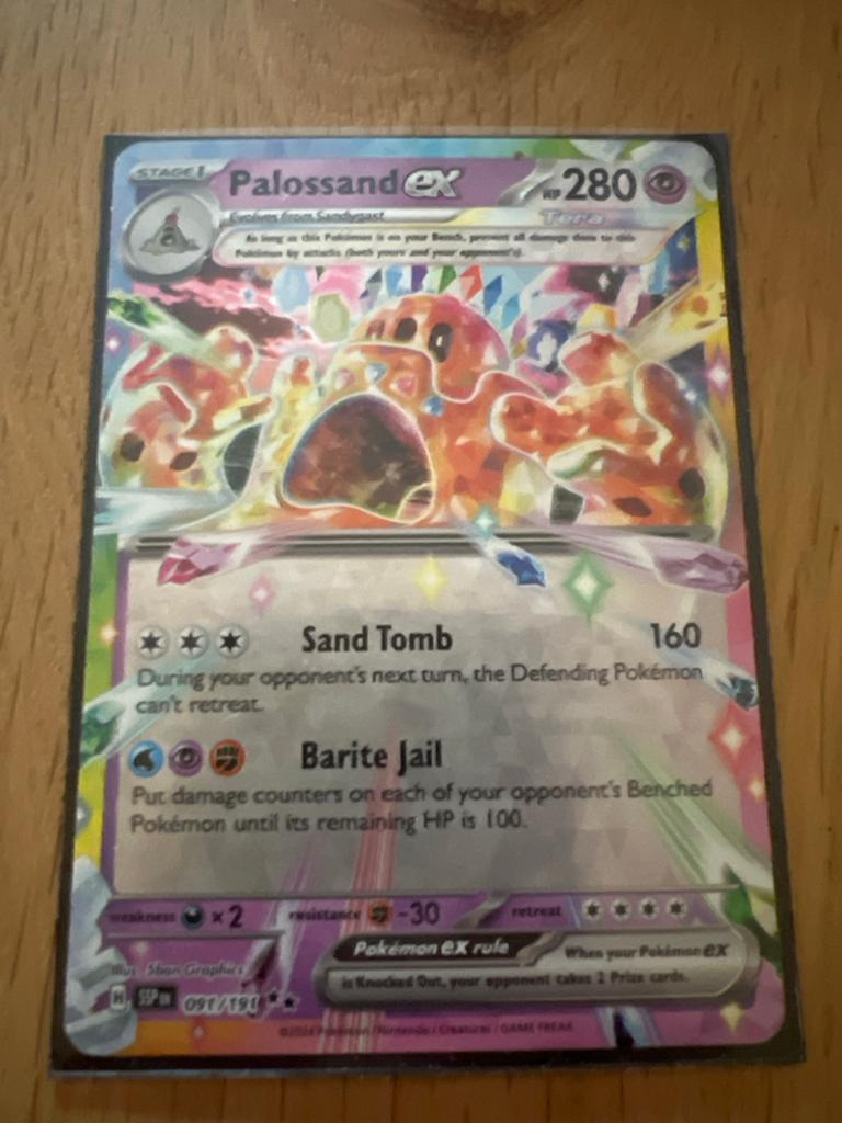 Palossand ex 091/191 - Pokémon Kaart, Ophalen, Zo goed als nieuw, Losse kaart, Foil