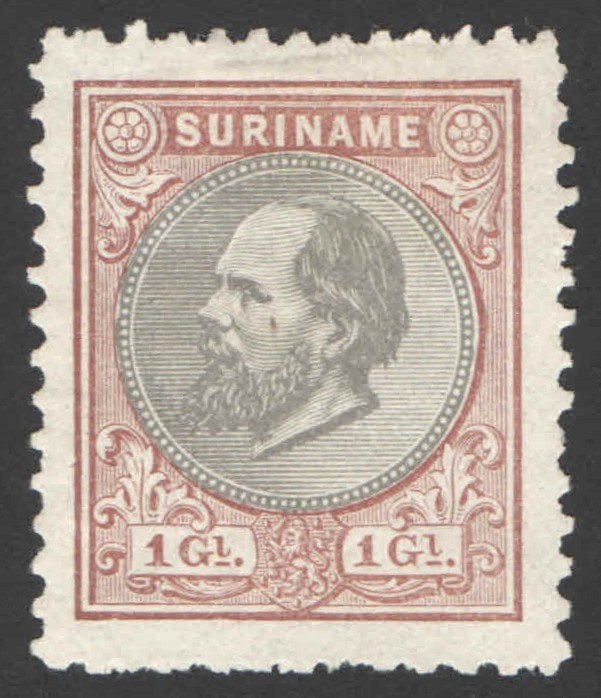 Suriname NVPH nr 14 ongebruikt Koning Willem III 1888, Ophalen of Verzenden, Postfris