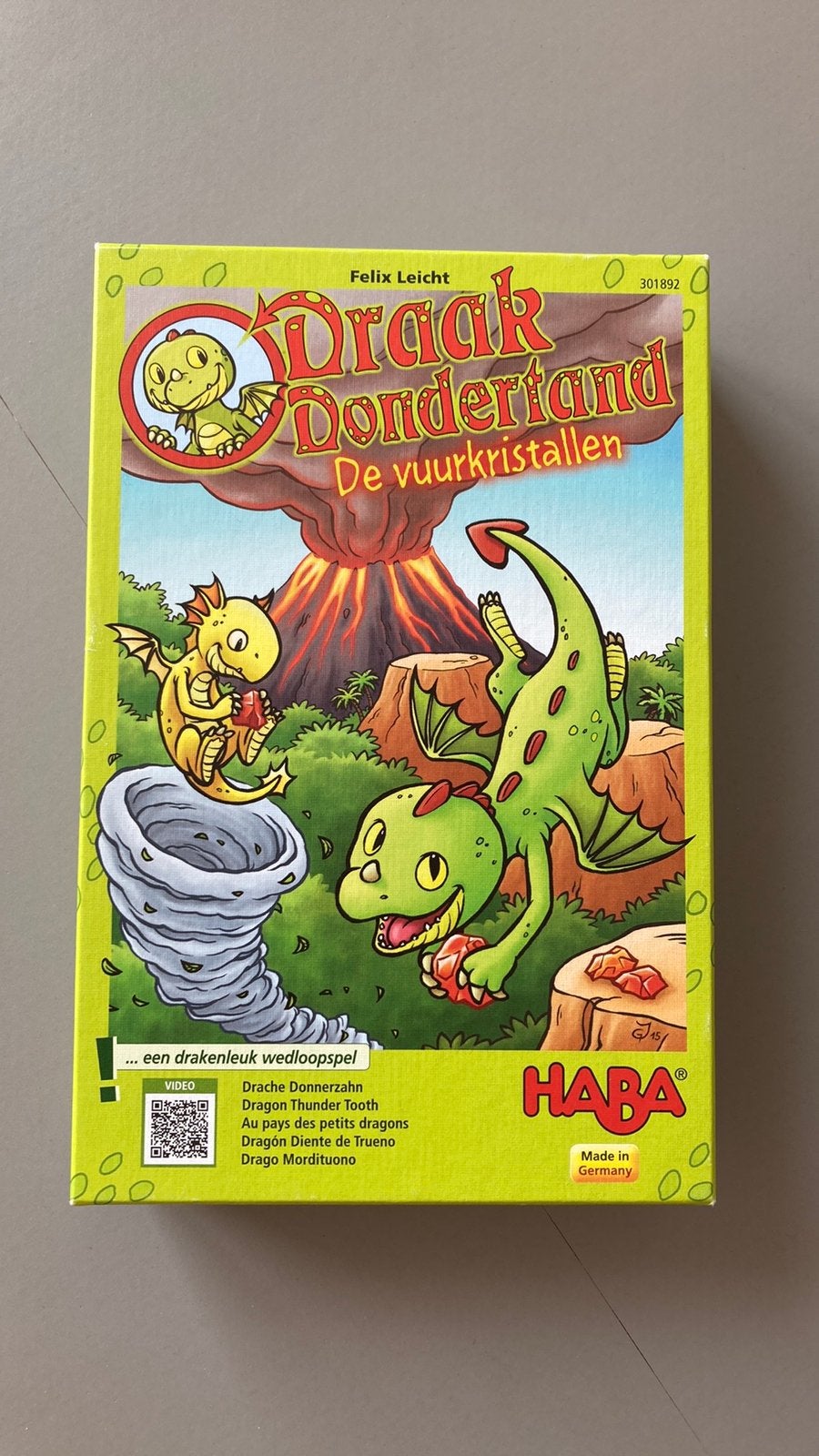 Haba Draak dondertand de vuurkristallen, Hobby en Vrije tijd, Gezelschapsspellen | Kaartspellen, Vijf spelers of meer, Ophalen of Verzenden