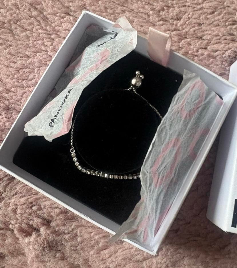 Pandora Tennis Armband Zilver, Ophalen, Zo goed als nieuw, Zilver, Met kristal