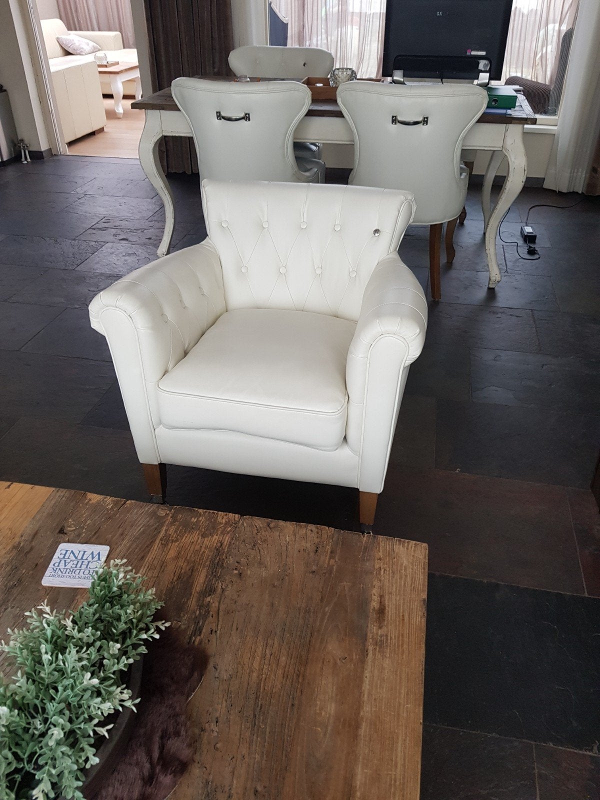 Riviera Maison Paramount Fauteuil, Huis en Inrichting, Gebruikt, 75 tot 100 cm, Ophalen of Verzenden, Leer
