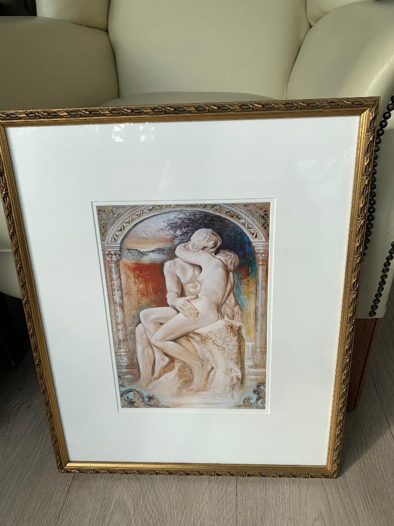 2 Joadoor schilderijen The Three Graces en The Kiss prints, Antiek en Kunst, Ophalen of Verzenden