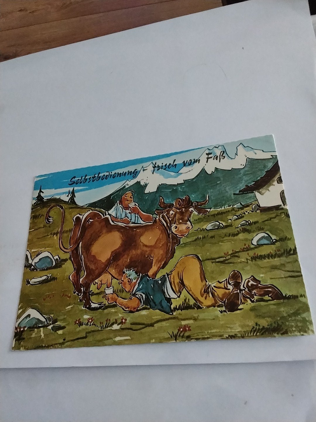 Oostenrijkse Ansichtkaart - Humoristische Koeienafbeelding, Verzamelen, Ophalen of Verzenden, 1980 tot heden, Gelopen