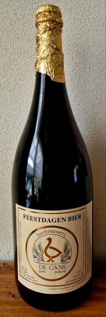 1994 fles 1,5 Ltr FEESTDAGEN bier br. DE GANS GOES Zeeland, Ophalen of Verzenden, Zo goed als nieuw