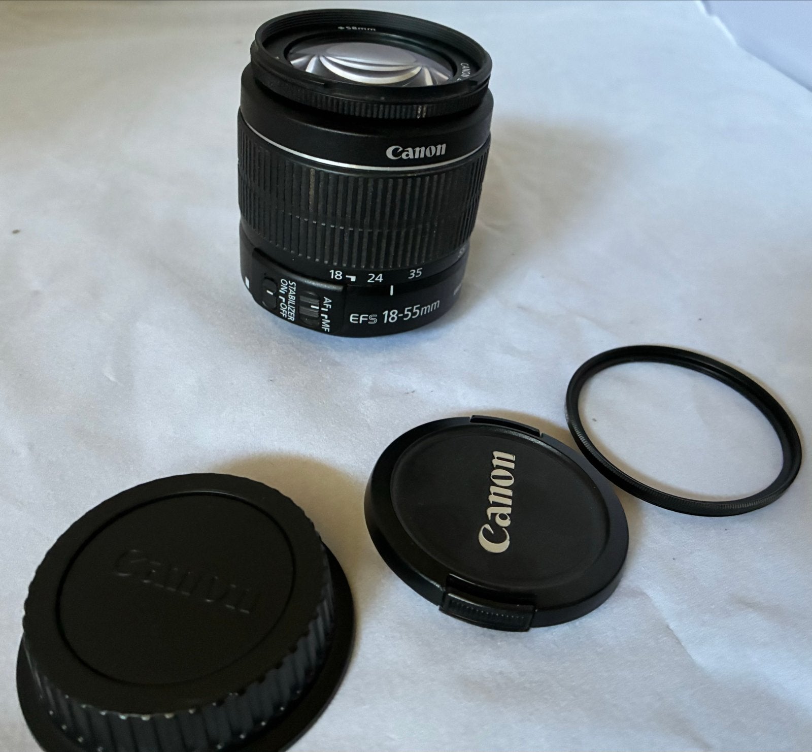 Canon EF-S 18-55mm F/3.5-5.6 IS II + Hama polarisatiefilter, Audio, Tv en Foto, Fotografie | Lenzen en Objectieven, Gebruikt, Canon