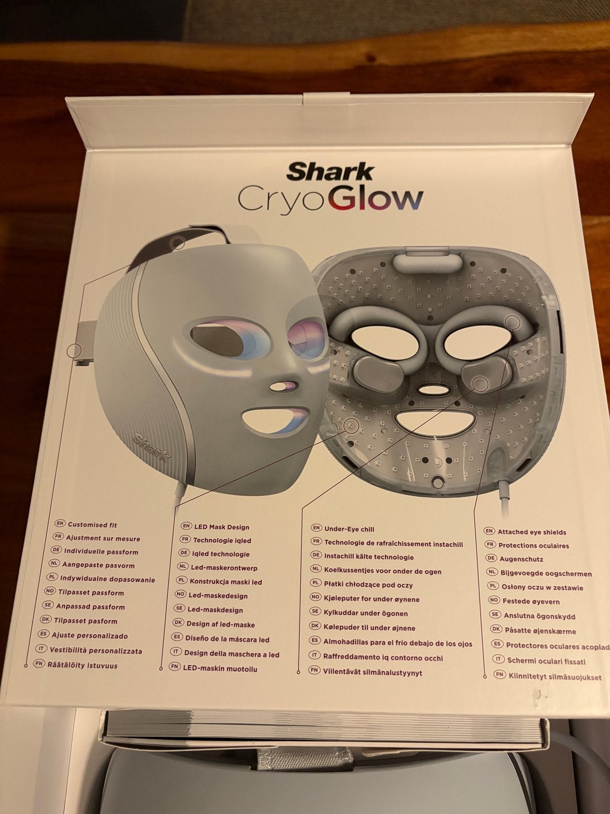 Shark CryoGlow FW312EUPL LED-masker + Under-Eye Cooling, Gehele gezicht, Kundendienst-de@sharkninja.com, Rotfeder-Ring 9 60327 Frankfurt am Main