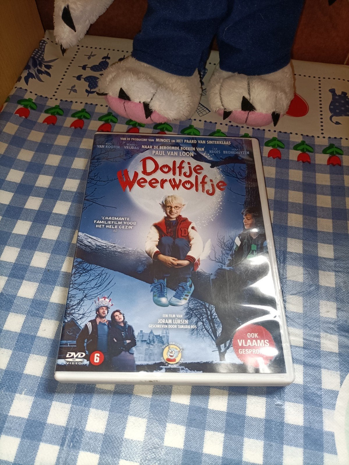 Dolfje Weerwolfje knuffel 34 cm groot + dvd, Kinderen en Baby's, Ophalen of Verzenden, Zo goed als nieuw, Overige typen